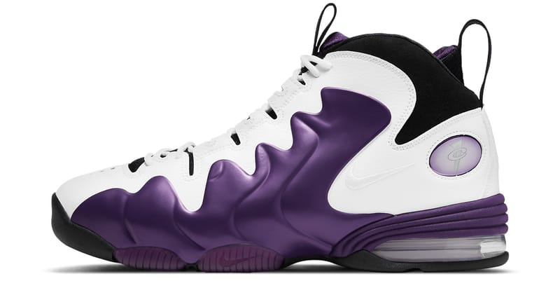 white and purple penny hardaway shoes