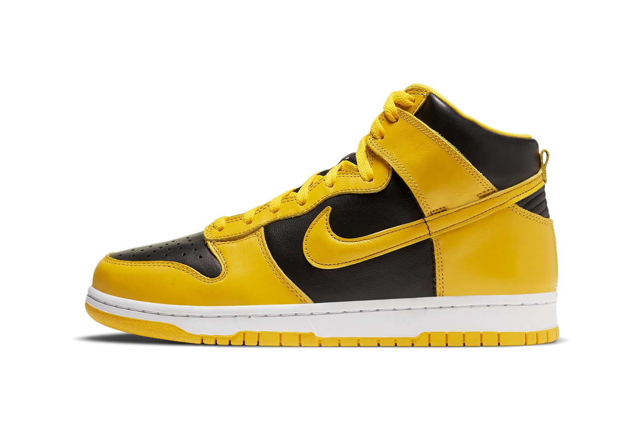 nike sportswear dunk high varsity maize black be true to your school iowa cz8149 002 official release date info photos price store list buying guide
