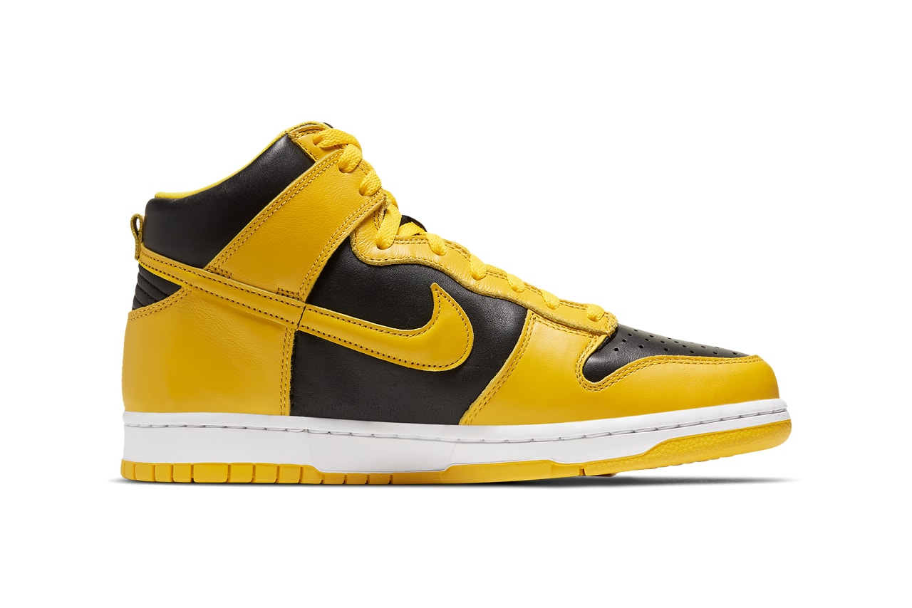 nike sportswear dunk high varsity maize black be true to your school iowa cz8149 002 official release date info photos price store list buying guide