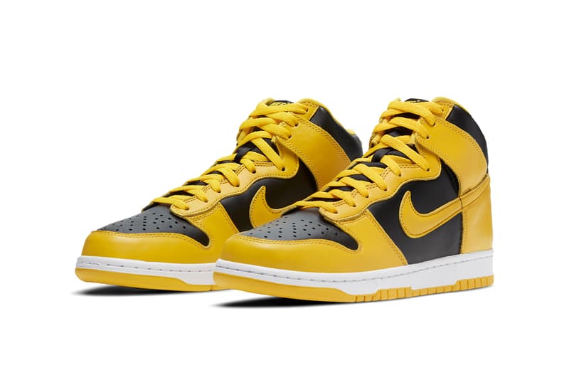 nike sportswear dunk high varsity maize black be true to your school iowa cz8149 002 official release date info photos price store list buying guide