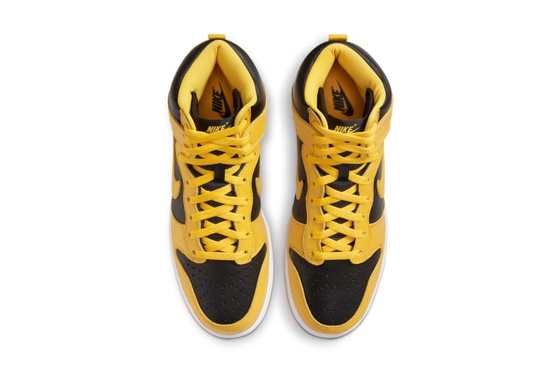 nike sportswear dunk high varsity maize black be true to your school iowa cz8149 002 official release date info photos price store list buying guide