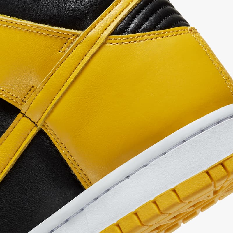 nike sportswear dunk high varsity maize black be true to your school iowa cz8149 002 official release date info photos price store list buying guide