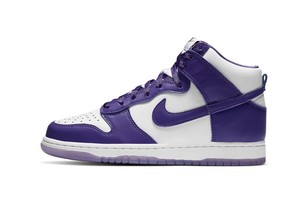 nike sportswear dunk high varsity purple white gold dc5382 100 womens official release date info photos price store list buying guide