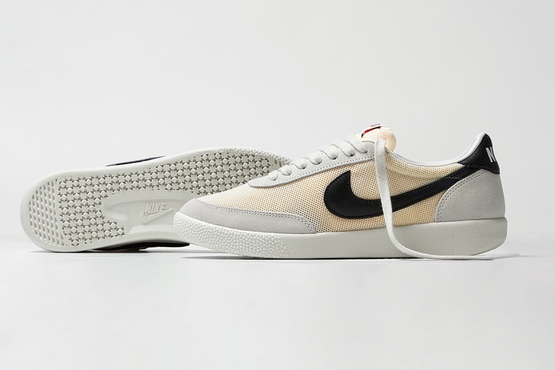 Nike Killshot OG SP "Beige/Black" Sneaker Release Information Aphrodite1994 Closer First Look Swoosh Old Skool Low Top Shoe Trainer Tennis Silhouette Minimal Clean Drop Date Shop Online Footwear dc762 100