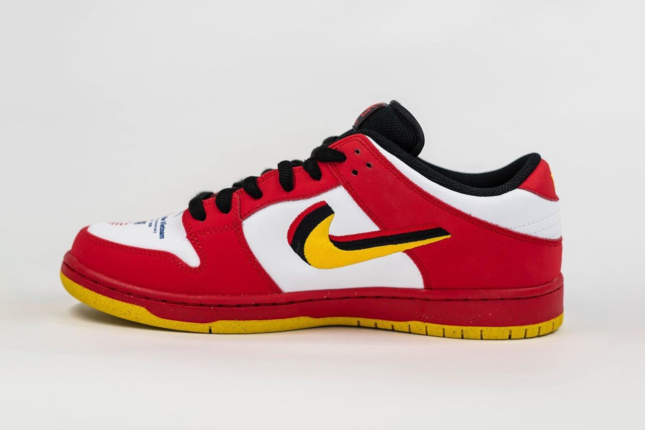 nike sb skateboarding dunk low vietnam white red yellow black 25th anniversary official release date info photos price store list buying guide