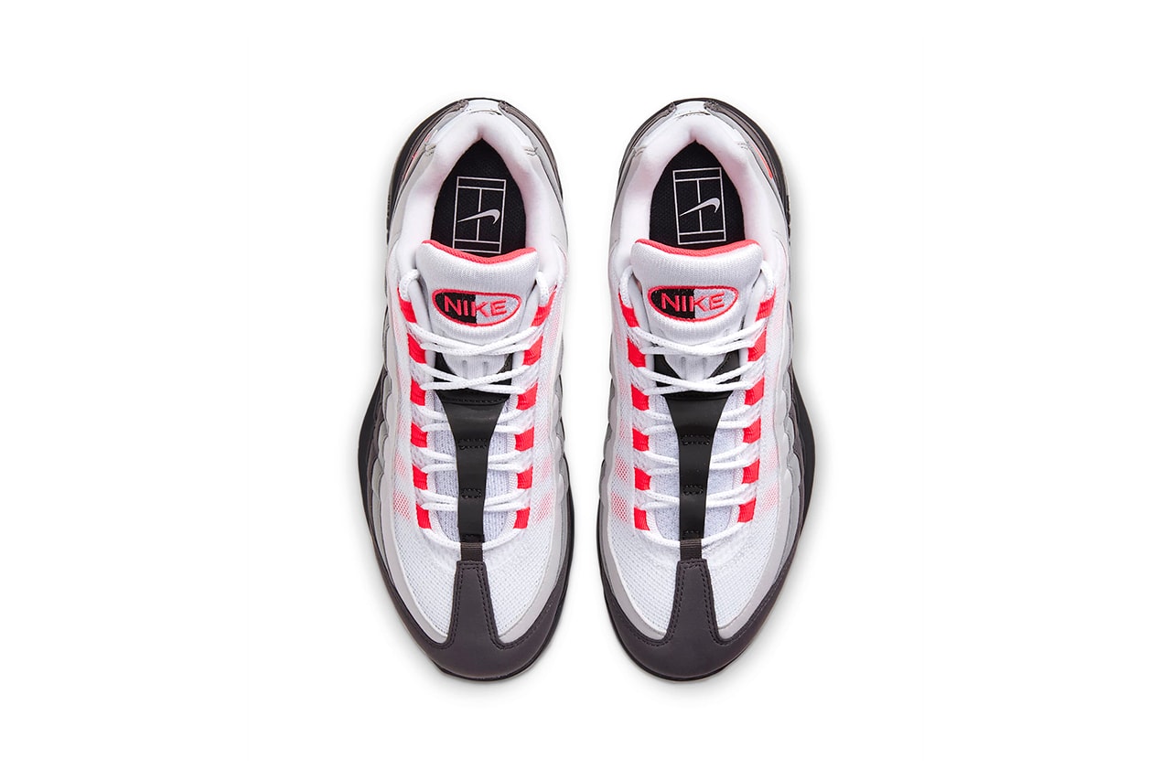nike air max 95 tennis court zoom vapor x red gray white black release information details sports