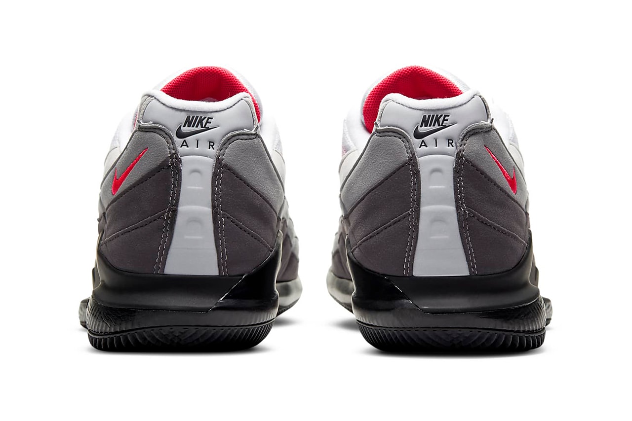 nike air max 95 tennis court zoom vapor x red gray white black release information details sports