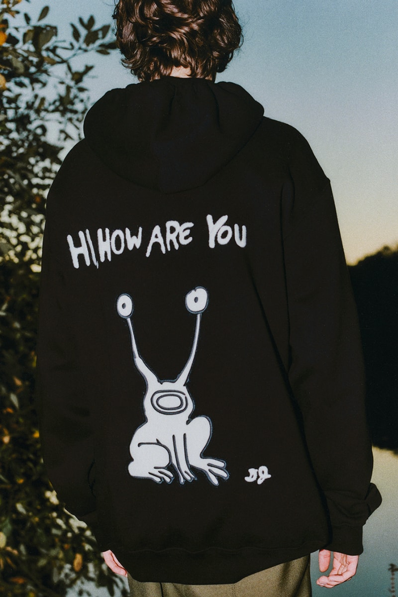 OAMC Daniel Johnston sketches artworks singer songwriter musician artist 2020 capsule collection t shirt jacket liner coach sweater hoodie graphic illustration jeremiah the innocent