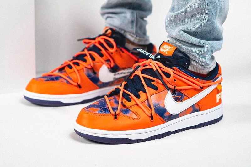Off-White™ x Futura Nike Dunk Low On Foot Look Virgil Abloh Sneakers Kicks Nike Footwear sneakers kicks trainers sb FL  Futura Laboratories