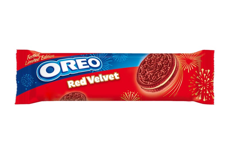oreo red velvet festive limited edition flavor sandwich cookie color Mondelēz international