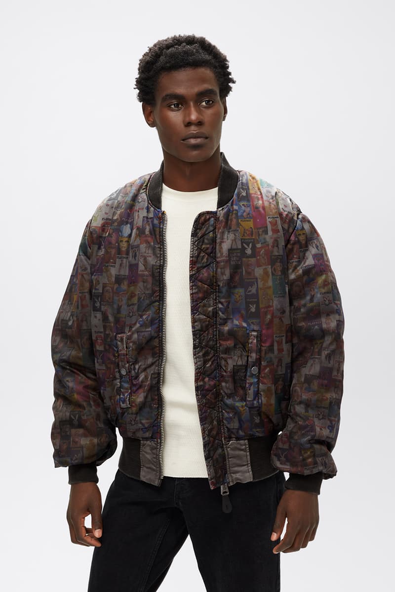 Playboy x Alpha Industries Limited-Edition Garment-Dyed MA-1 Bomber Jacket Fall/Winter 2020 FW20 Collaboration Outerwear Hugh Hefner Play Bunny Magazine Covers Reversible Inside