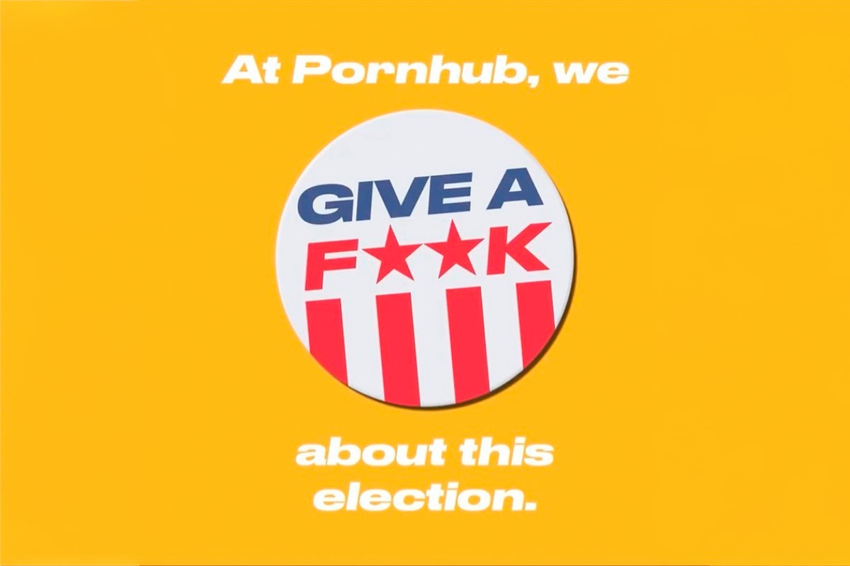 Pornhub Give a Fuck Get a Fuck Voting Campaign Launch Info Asa Akira Janice Griffith Natassia Dreams Lance Hart Sovereign Syre Lotus Laine Domino Presley Voter Voted United States America
