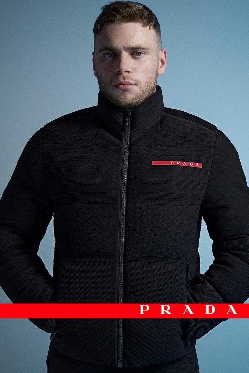 Prada Linea Rossa Fall/Winter 2020 Collection Campaign Gus Kenworthy Olympic Skier FW20 Outerwear Extreme-Tex Skiwear Jackets Tops Trousers Luxury Italian Label Fashion