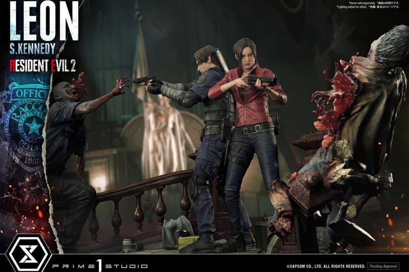 prime 1 studio capcom resident evil 2 leon s kennedy claire redfield video game statue model collectible toy