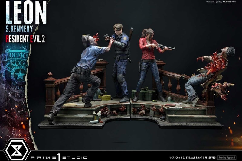 prime 1 studio capcom resident evil 2 leon s kennedy claire redfield video game statue model collectible toy
