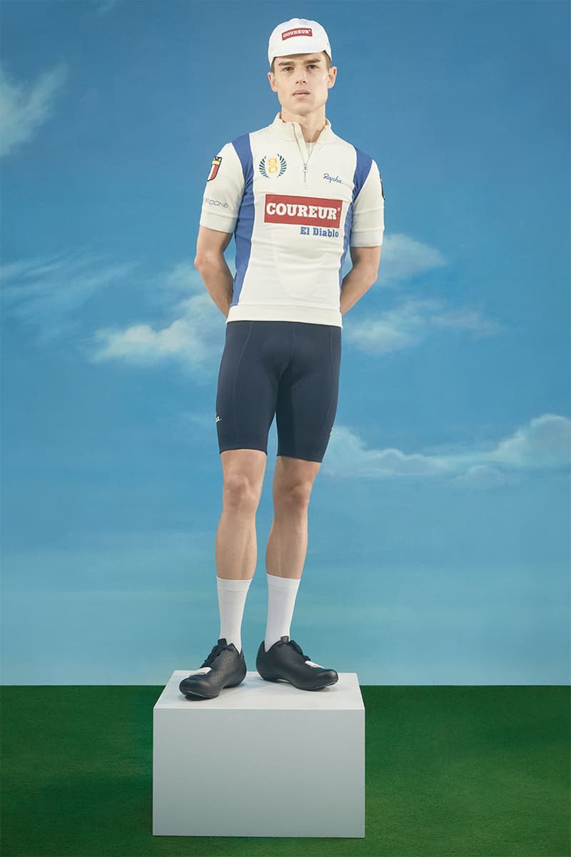 rapha cycling future collection tour de France 1990 football card photoshoot