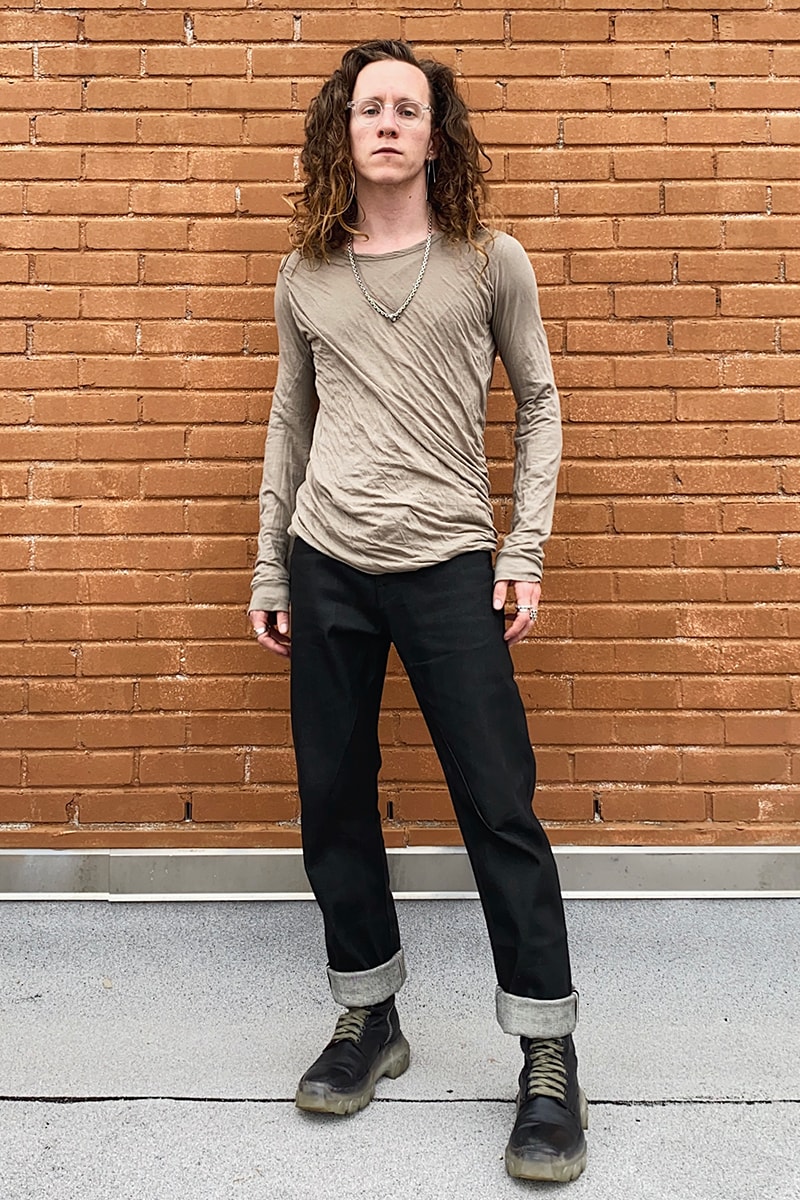 Rick Owens PERFORMA FW20 Made in Japan Collection Self Edge exclusive black-wax Workwear Type III jeans 