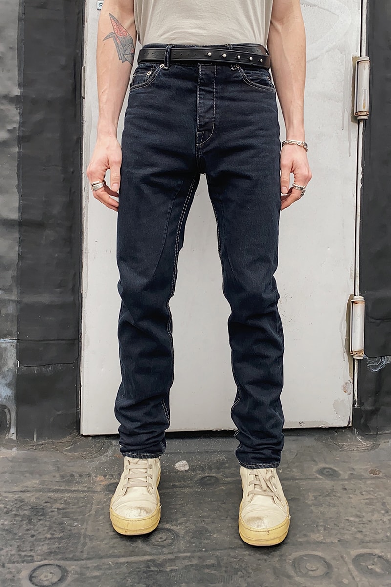 Rick Owens PERFORMA FW20 Made in Japan Collection Self Edge exclusive black-wax Workwear Type III jeans 