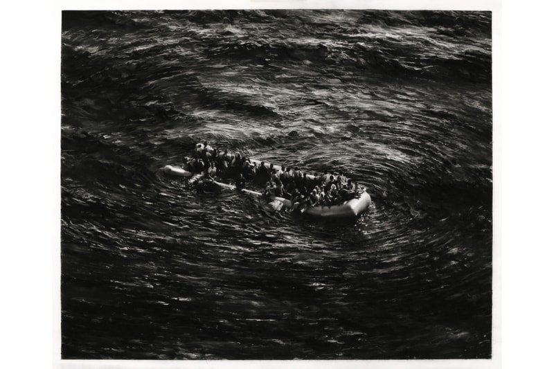 robert longo storm of hope exhibition jeffrey deitch gallery los angeles charcoal drawings sculptures