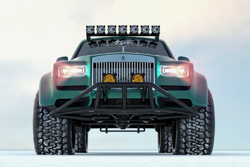 Rolls-Royce Cullinan Off-Road SUV 4x4 Snow Monster Truck Apocalypse Rendering Abimelec Arellano Custom Tuning Power Speed Performance Figures Lights Bars Tuned