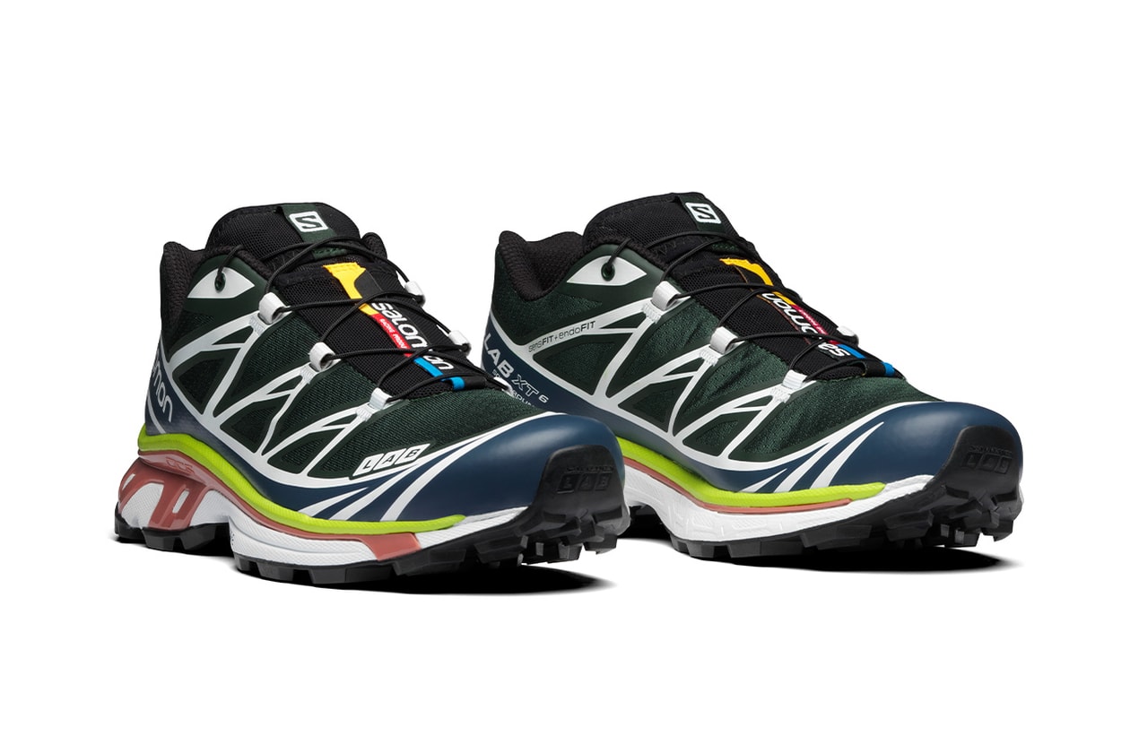 Salomon s/lab xt-6 adv trail sneakers green gables blue white pink dark denim release information outdoors sneakers shoes