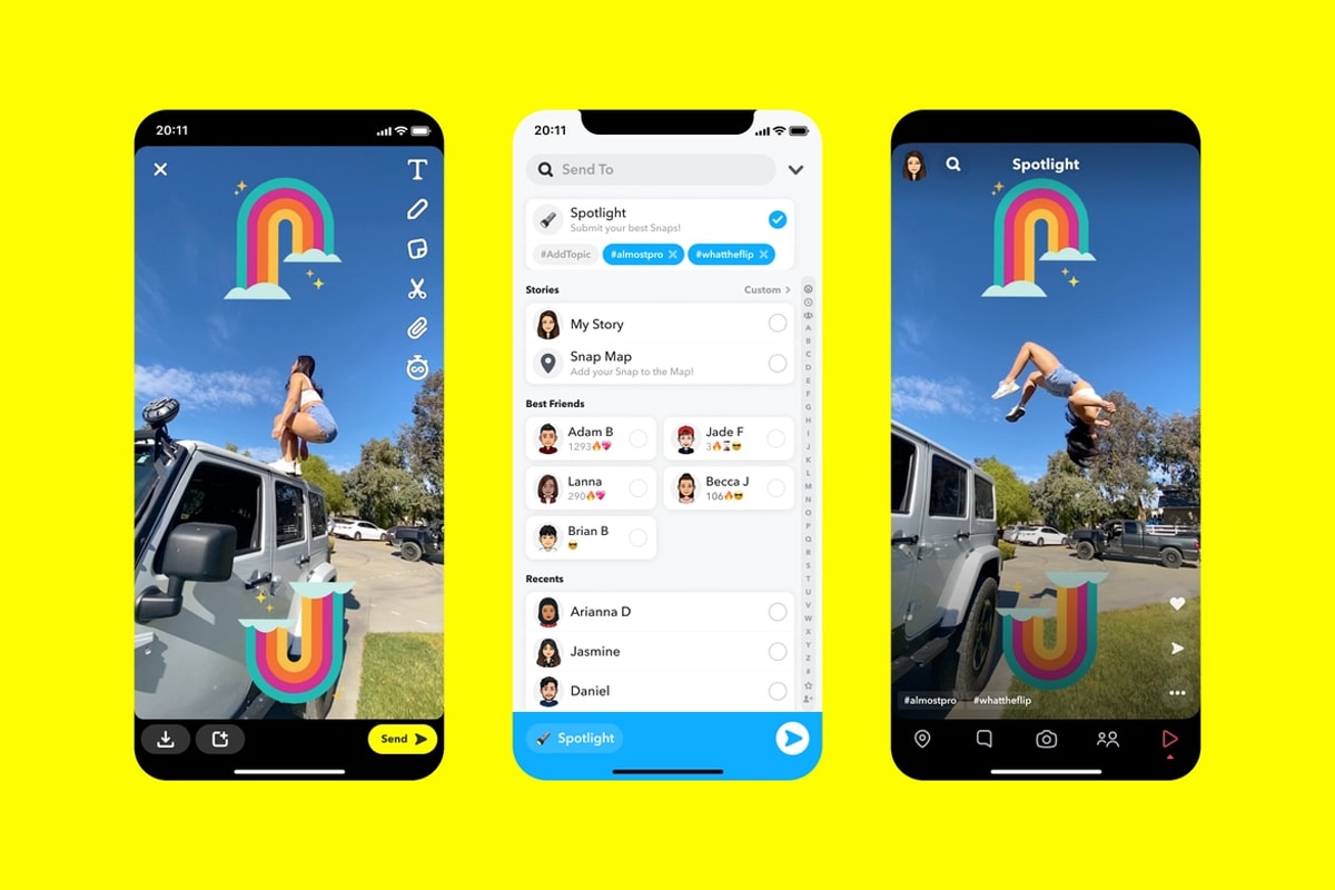 snapchat snap inc spotlight feature most entertaining posts 1 million usd award 