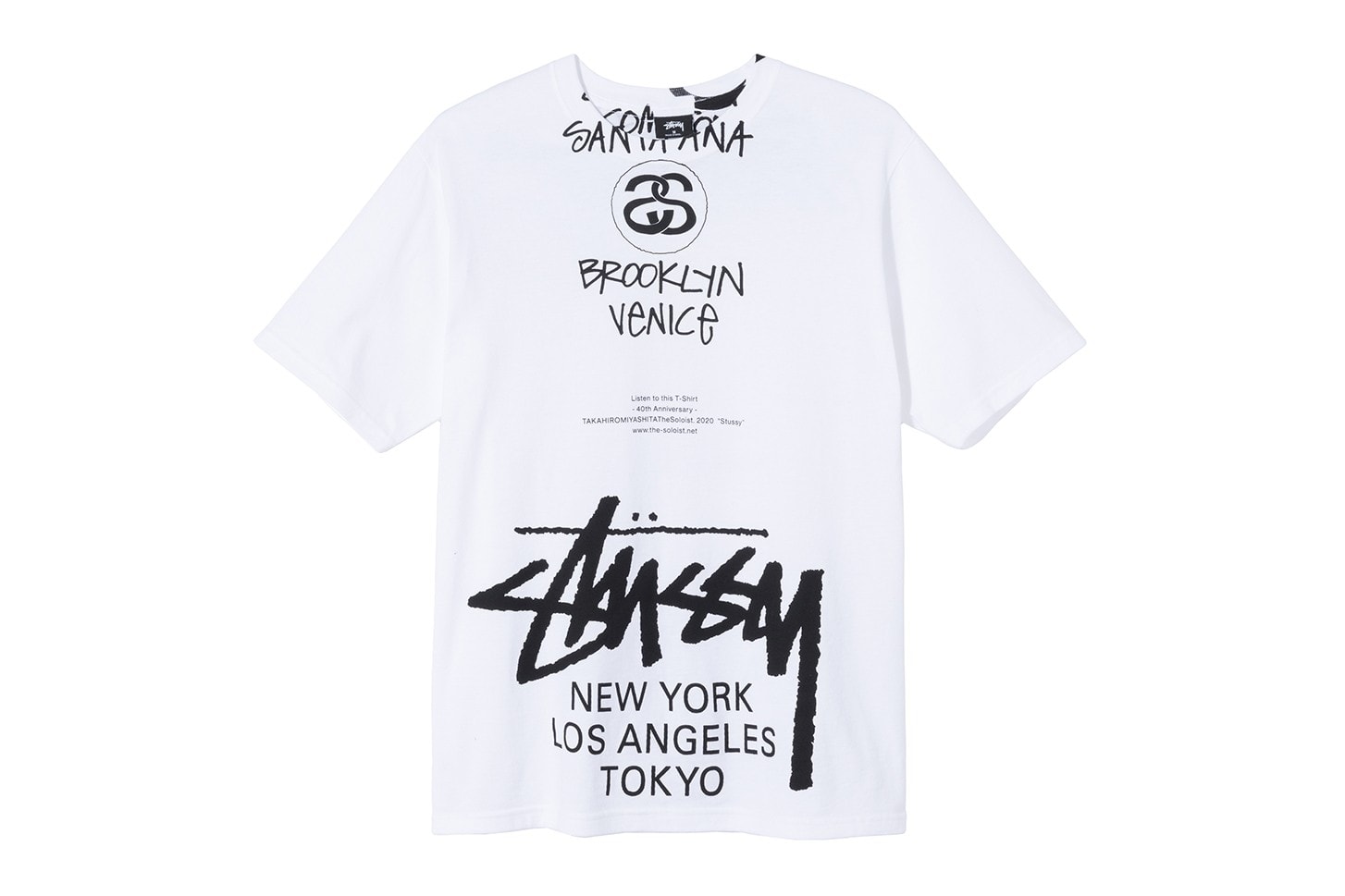 Stüssy 40th Anniversary World Tour T-Shirt Collab Rick Owens Virgil Abloh Takahiro Miyashita Marc Jacobs Martine Rose Release info Date Buy Price