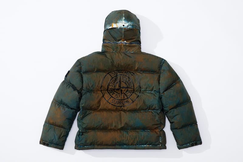 Supreme Stone Island Fall Winter 2020 Collection release Info Collaboration Crinkle Down Jacket nylon Cargo Pant cotton Top nylon Shoulder Bag nylon 6-Panel cotton corduroy Jacket Pant Crusher cotton Hooded Sweatshirt Sweatshort custom dye Glow-in-the-Dark Balaclava Baruffaldi Rek Goggles