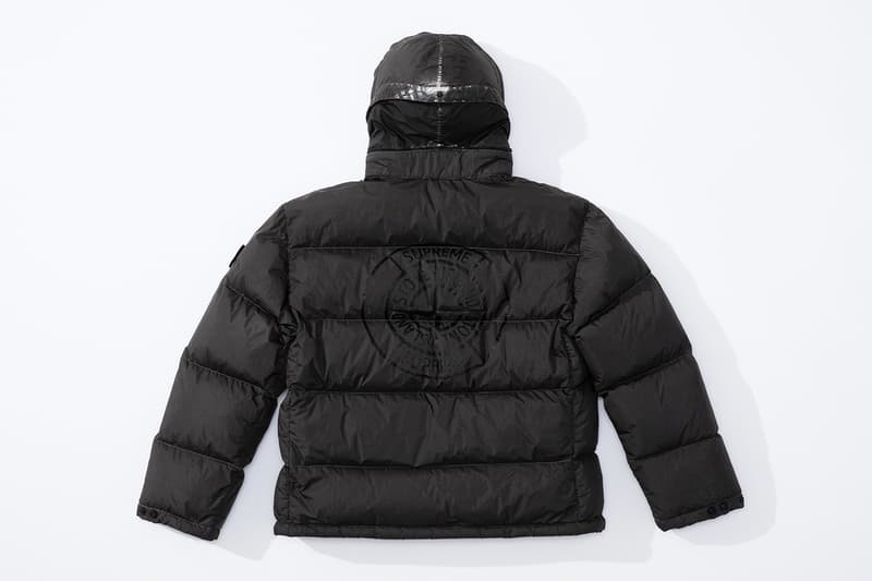 Supreme Stone Island Fall Winter 2020 Collection release Info Collaboration Crinkle Down Jacket nylon Cargo Pant cotton Top nylon Shoulder Bag nylon 6-Panel cotton corduroy Jacket Pant Crusher cotton Hooded Sweatshirt Sweatshort custom dye Glow-in-the-Dark Balaclava Baruffaldi Rek Goggles