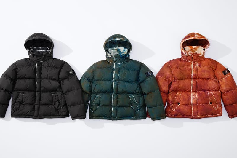 Supreme Stone Island Fall Winter 2020 Collection release Info Collaboration Crinkle Down Jacket nylon Cargo Pant cotton Top nylon Shoulder Bag nylon 6-Panel cotton corduroy Jacket Pant Crusher cotton Hooded Sweatshirt Sweatshort custom dye Glow-in-the-Dark Balaclava Baruffaldi Rek Goggles