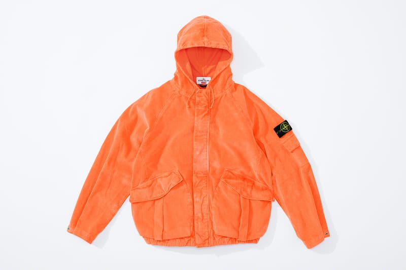 Supreme Stone Island Fall Winter 2020 Collection release Info Collaboration Crinkle Down Jacket nylon Cargo Pant cotton Top nylon Shoulder Bag nylon 6-Panel cotton corduroy Jacket Pant Crusher cotton Hooded Sweatshirt Sweatshort custom dye Glow-in-the-Dark Balaclava Baruffaldi Rek Goggles