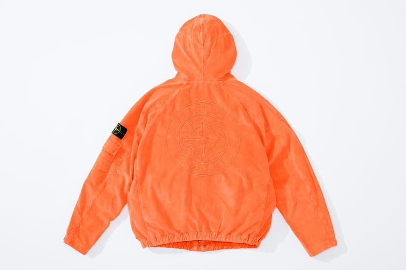 Supreme Stone Island Fall Winter 2020 Collection release Info Collaboration Crinkle Down Jacket nylon Cargo Pant cotton Top nylon Shoulder Bag nylon 6-Panel cotton corduroy Jacket Pant Crusher cotton Hooded Sweatshirt Sweatshort custom dye Glow-in-the-Dark Balaclava Baruffaldi Rek Goggles