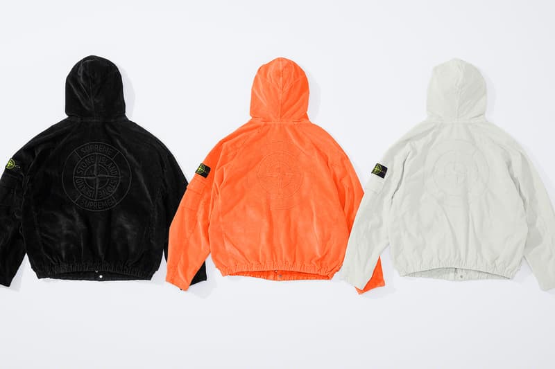 Supreme Stone Island Fall Winter 2020 Collection release Info Collaboration Crinkle Down Jacket nylon Cargo Pant cotton Top nylon Shoulder Bag nylon 6-Panel cotton corduroy Jacket Pant Crusher cotton Hooded Sweatshirt Sweatshort custom dye Glow-in-the-Dark Balaclava Baruffaldi Rek Goggles