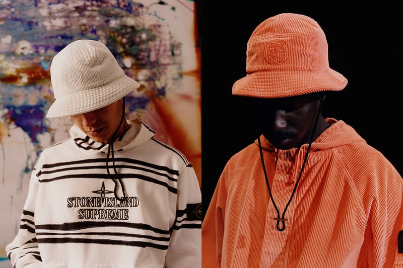 Supreme Stone Island Fall Winter 2020 Collection release Info Collaboration Crinkle Down Jacket nylon Cargo Pant cotton Top nylon Shoulder Bag nylon 6-Panel cotton corduroy Jacket Pant Crusher cotton Hooded Sweatshirt Sweatshort custom dye Glow-in-the-Dark Balaclava Baruffaldi Rek Goggles