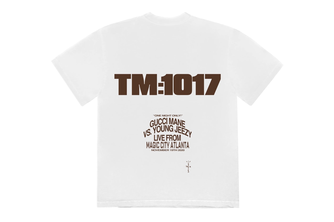 Travis Scott Cactus Jack for VERZUZ TM:1017 Gucci Mane Young Jeezy T shirt Release Info Date Buy Price 2005 ONE SIZE TALL TEE