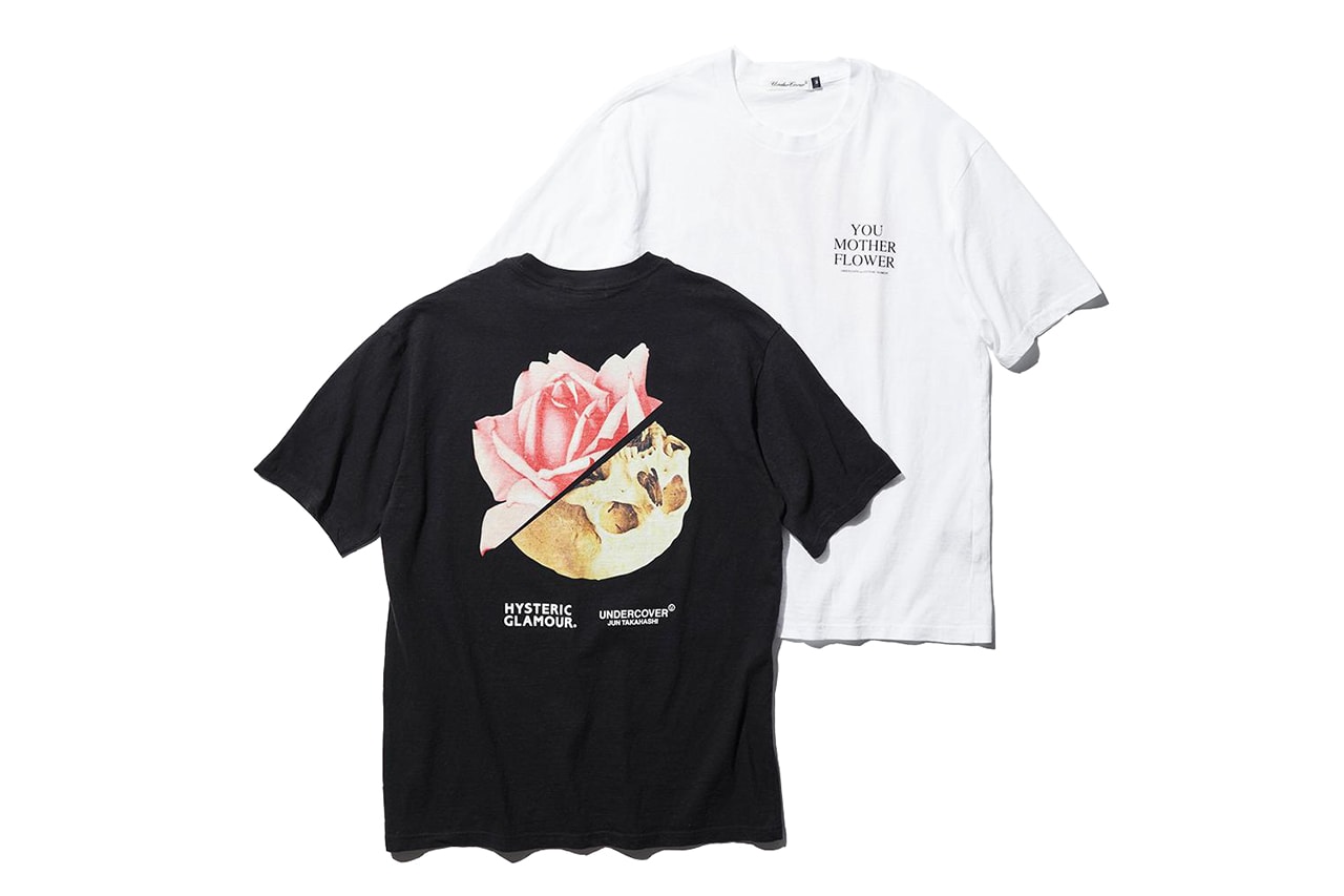 UNDERCOVER x HYSTERIC Glamour for BLACK SENSE MARKET collaboration tee shirt mother flower UCZ7805