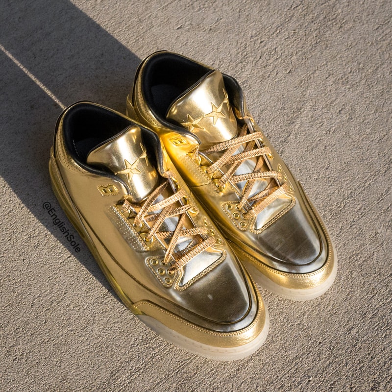 usher raymond air jordan brand 3 metallic gold pe sample 1 of 10 official release date info photos price store list buying guide 2014