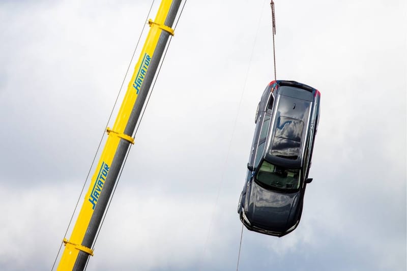 Volvo Drops Cars From 30-Meter Tall Crane To Help Save Your Life