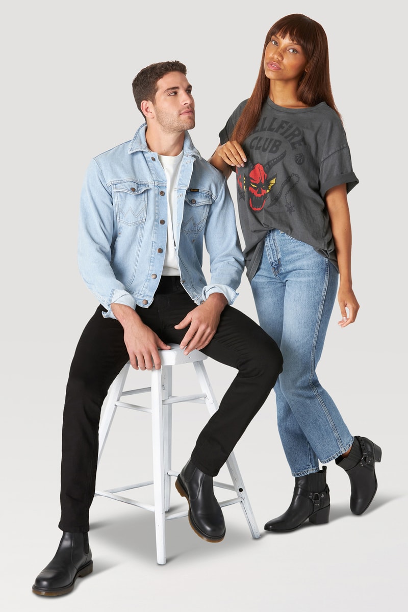 Collection launch Hellfire club inspired 80s 18th century Britain and Ireland historical crew a men’s t-shirt, women’s t-shirt & gender neutral denim jacket