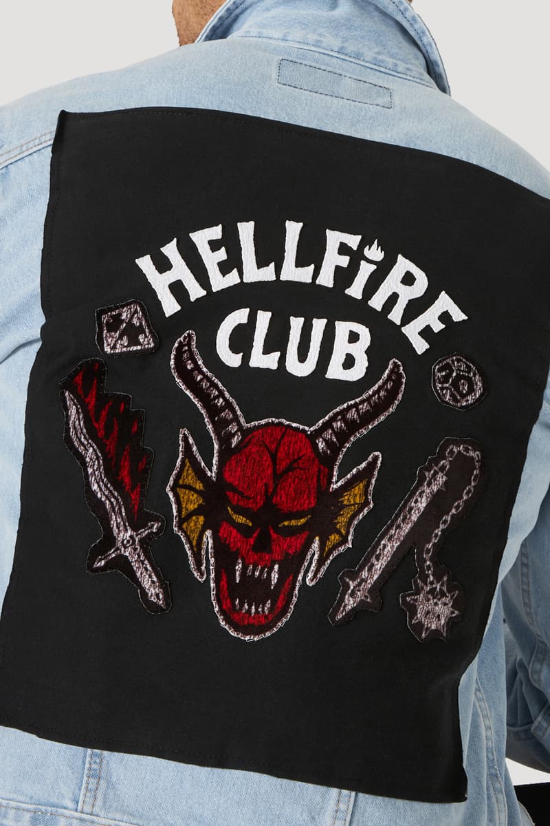 Collection launch Hellfire club inspired 80s 18th century Britain and Ireland historical crew a men’s t-shirt, women’s t-shirt & gender neutral denim jacket