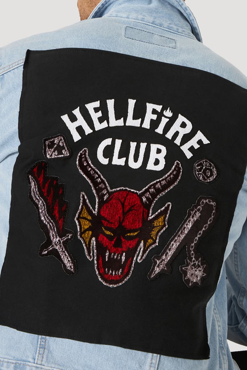 Collection launch Hellfire club inspired 80s 18th century Britain and Ireland historical crew a men’s t-shirt, women’s t-shirt & gender neutral denim jacket