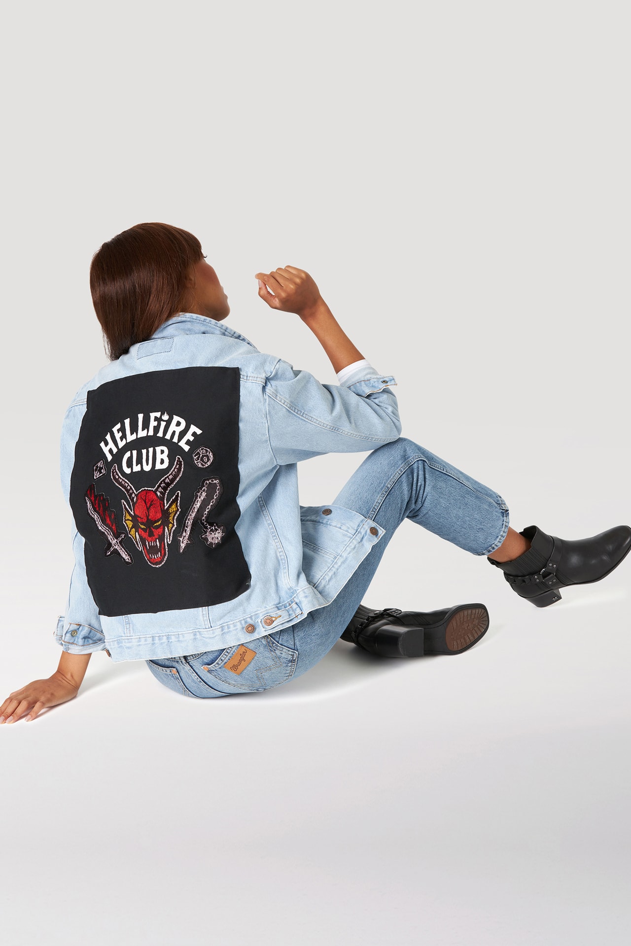 Collection launch Hellfire club inspired 80s 18th century Britain and Ireland historical crew a men’s t-shirt, women’s t-shirt & gender neutral denim jacket
