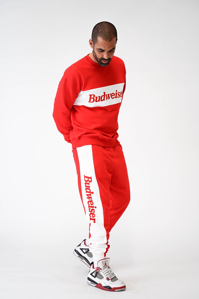 Malbon Golf Launches a Budweiser Collection that consist of a sweatshirt, pants, headcover, golf bag and polo