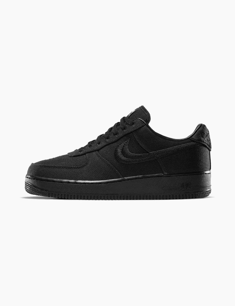 Stüssy x Nike Air Force 1 in Black Release 2020 Where to Buy