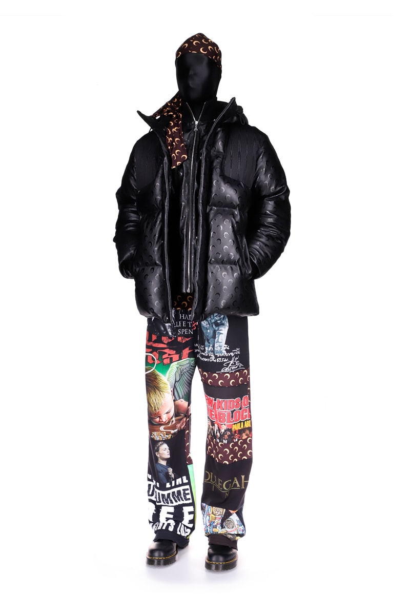A$AP Rocky AWGE Marine Serre Capsule Release Info Date Buy Price Leather Puffer Patchwork Denim Jacket Multi layer Dress Durag Pants Flov Cap Denim Jeans Turtleneck Shirt Leather Pants All over moon cagoule Veiled T Leggings
