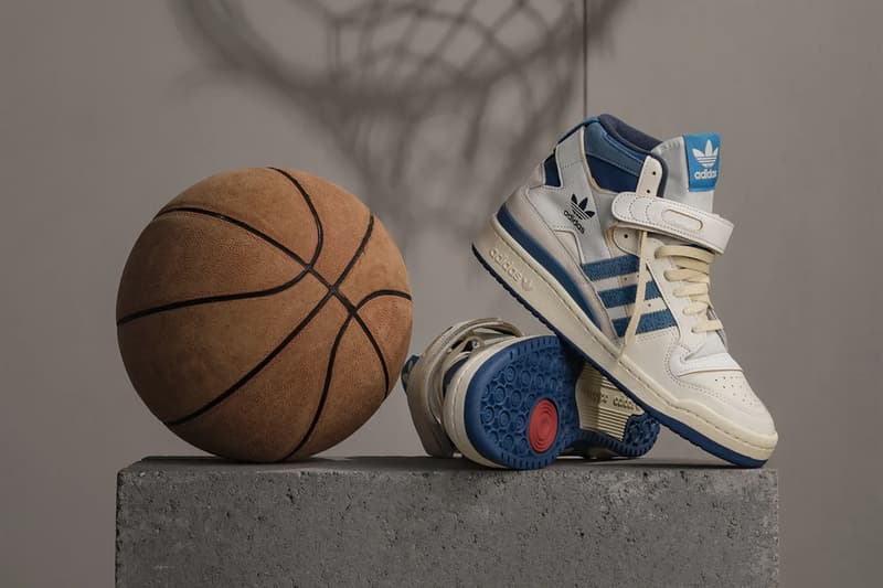 adidas Originals Forum 84 High "Off White/Blue/Footwear White" FY7793 OG 1984 Basketball Sneaker Colorway Vintage Retro Hightop Shoe Trainer Release Information Drop Date Closer First Look