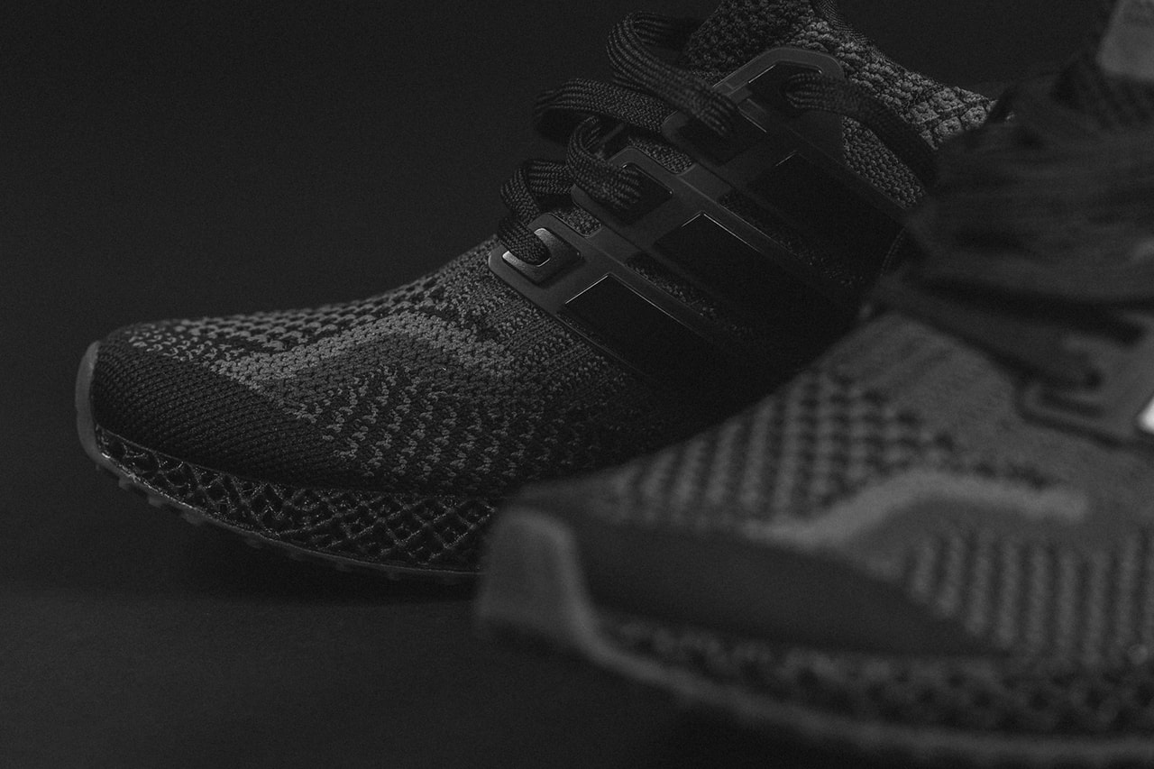adidas Ultra4D 5.0 "Core Black/Carbon" G58160 Sneaker Release Information Closer First Look Drop Date Cop 43einhalb Three Stripes 3D Printed Sole Unit Light Oxygen Resin Footwear Shoe Trainer 