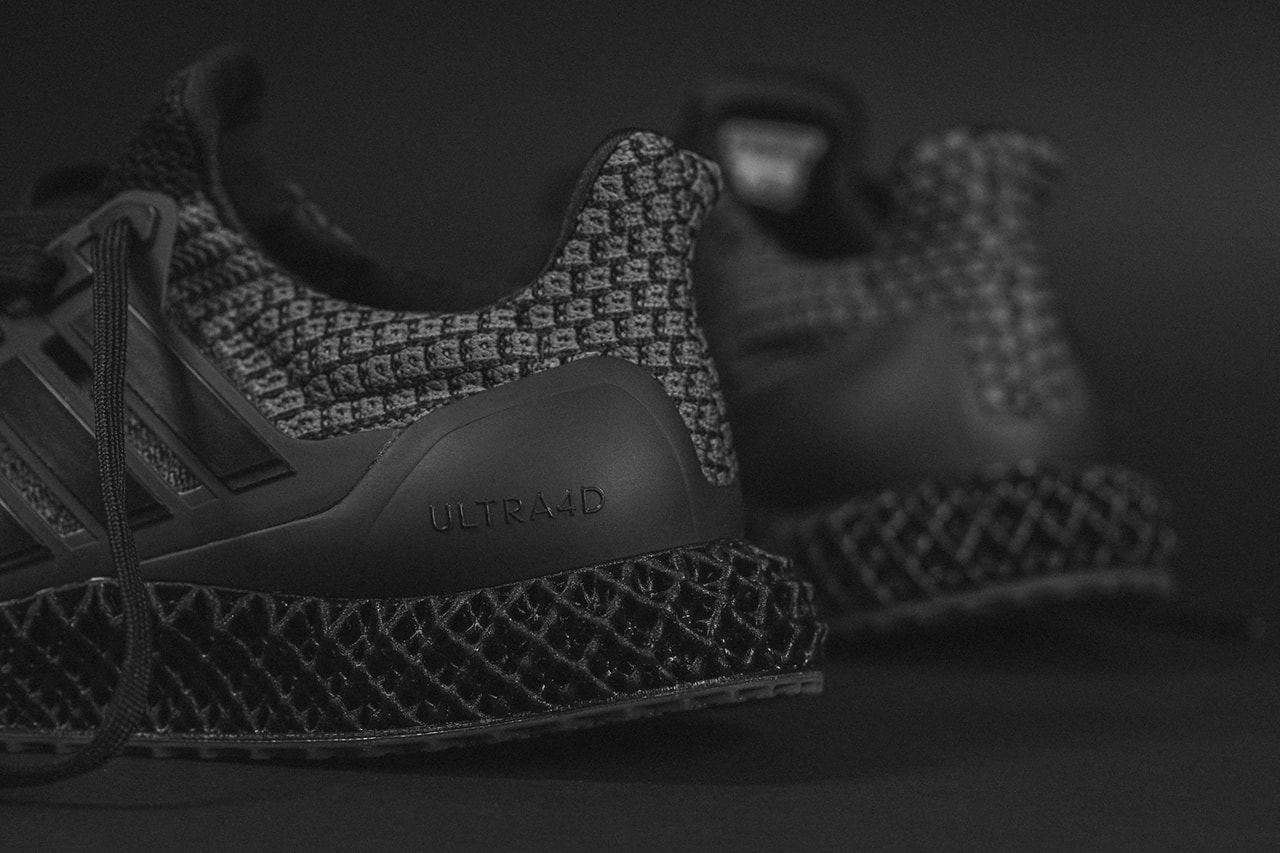 adidas Ultra4D 5.0 "Core Black/Carbon" G58160 Sneaker Release Information Closer First Look Drop Date Cop 43einhalb Three Stripes 3D Printed Sole Unit Light Oxygen Resin Footwear Shoe Trainer 