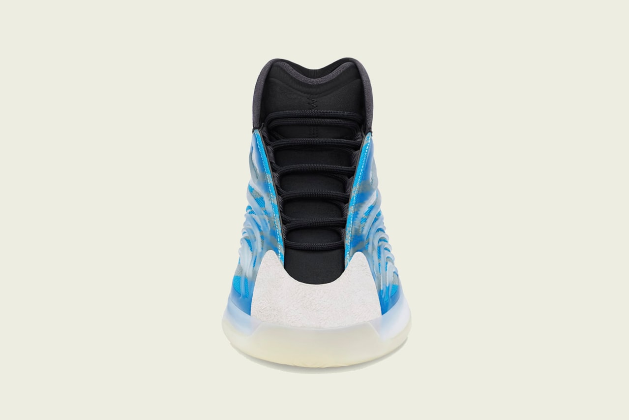 adidas YEEZY BSKTBL QNTM "Frozen Blue" Release Information Kanye West 700 V3 "Azareth" Colorway Basketball Sneaker High Top Primeknit Ankle Support Drop Date Release Information Closer First Look Three Stripes Ye