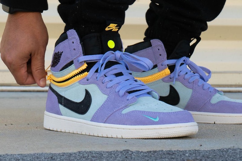 air jordan brand 1 high switch purple pulse glacier blue sail black CW6576 500 official release date info photos price store list buying guide